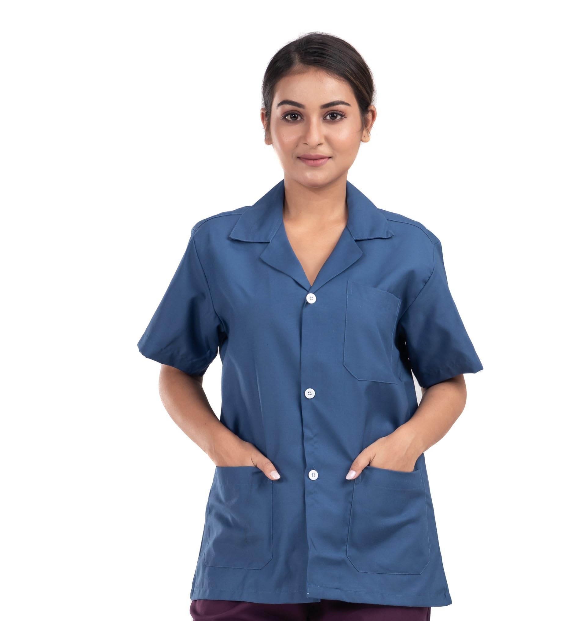 Sigma Lab Coat For Chemistry Lab Students With 1 Chest Pocket & 2 Bottom Pockets - Ideal for Students/Technicians/Professionals (XX-Large, Peacock Blue)