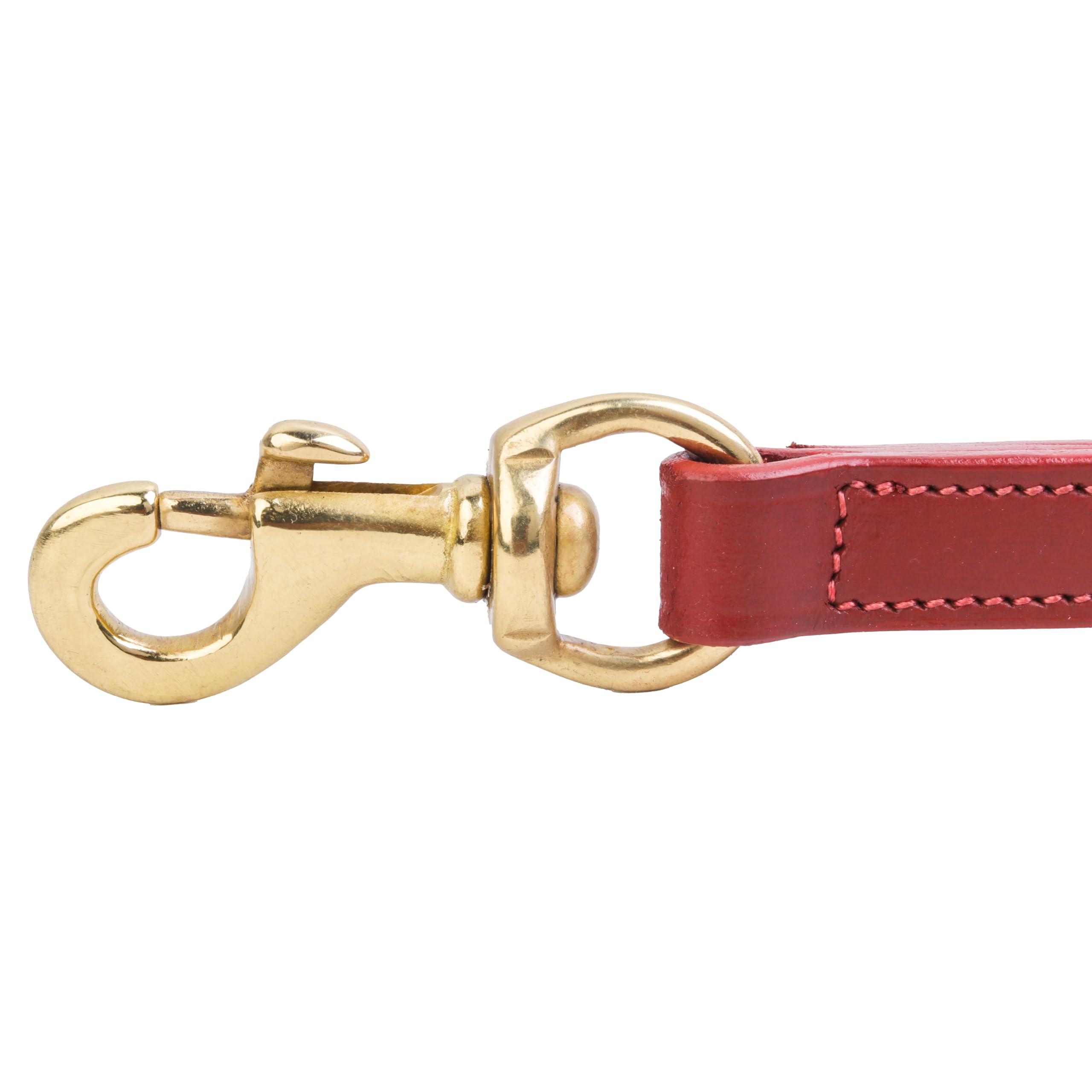 SIE Equestrian Leather Short Traffic Dog Leash 12" (Chestnut), 12 inches - Image 2