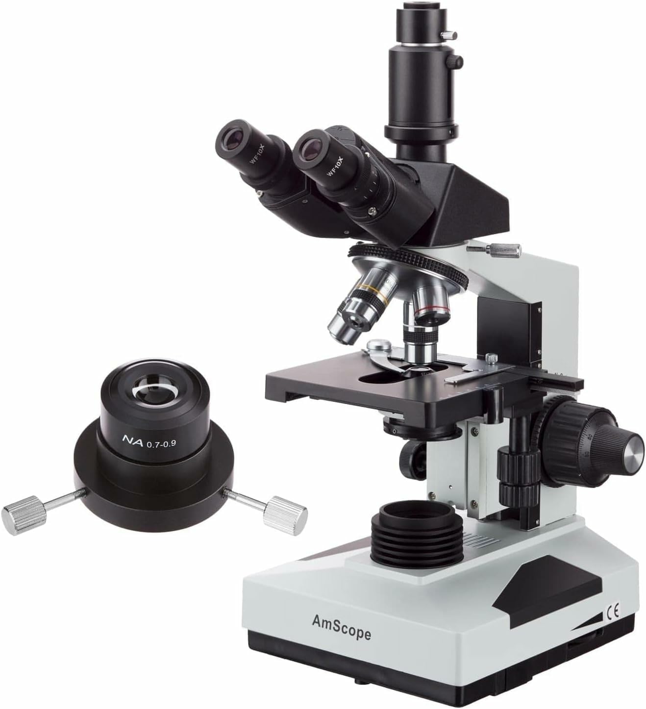 AmScope T490-DK Compound Trinocular Microscope, Brightfield/Darkfield
