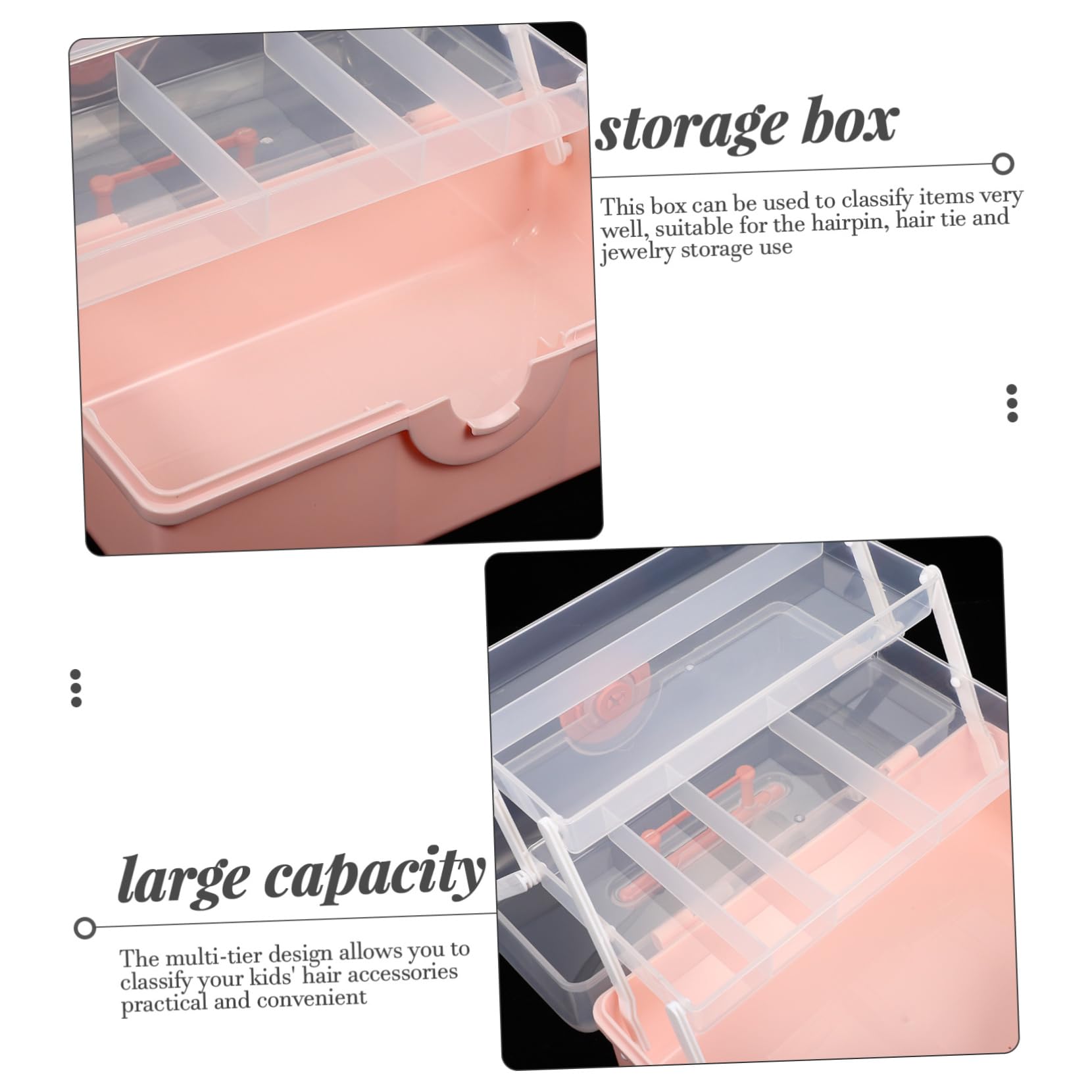 CALLARON Caja De Almacenamiento Para Accesorios De Pelo Organizador De Múltiples Para Guardar Pinzas y Gomas Joyero Para Tocados De Niña Estuche De Almacenamiento Para Accesorios De