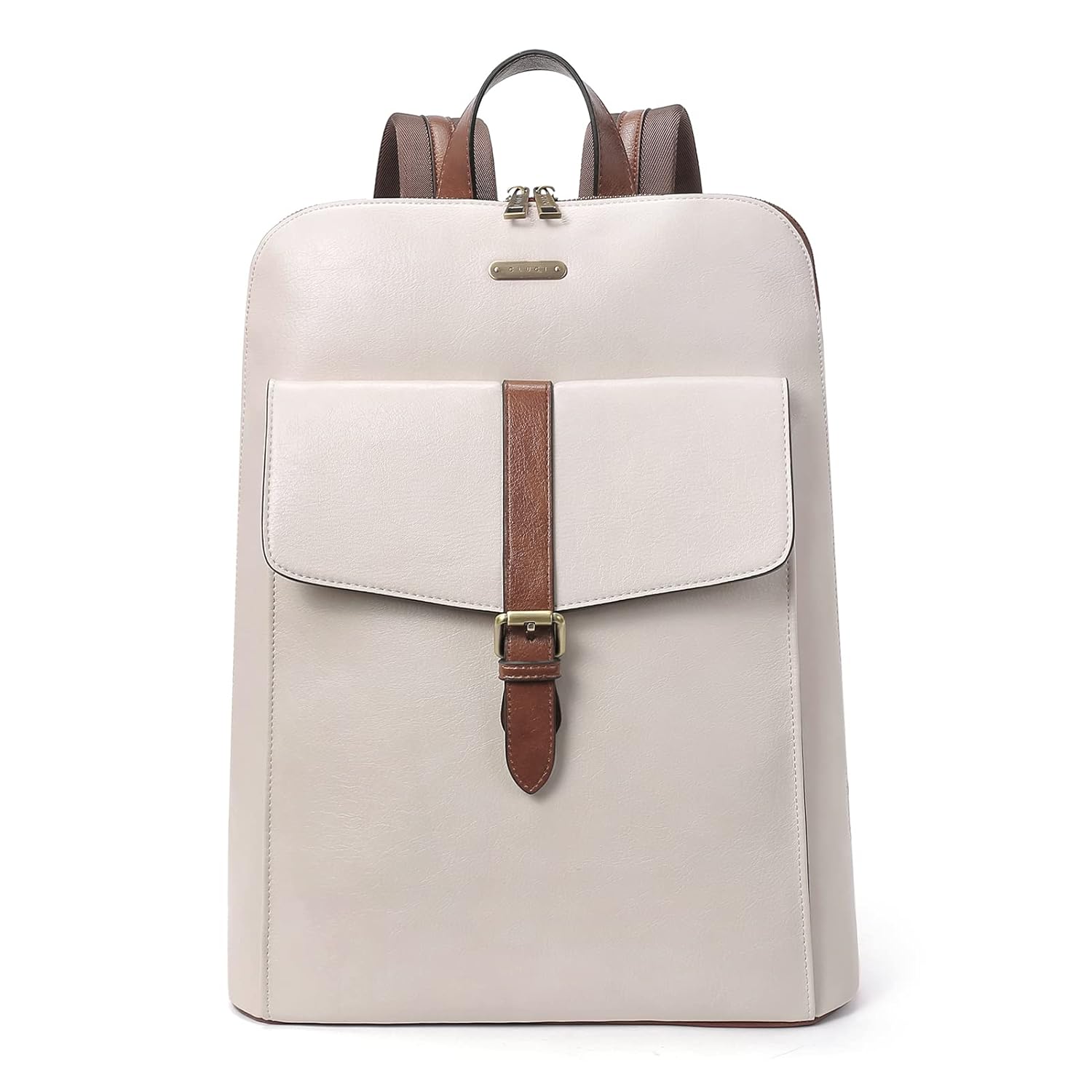 CLUCI Leather Laptop Backpack for Women 15 6 inch Computer Backpack Stylish Travel Backpack Purse for Women Work