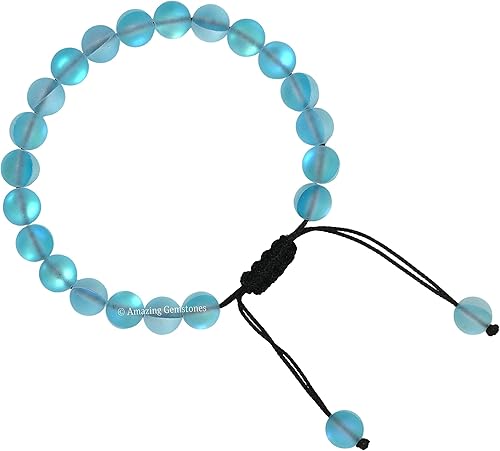 Miniatura 2 de Aquamarine Mermaid Glass Bracelet for Women Men's Gifts - Glowing Sea Glass Bracelet - Beaded Adjustable Bracelet Pulseras Para Hombres Mujer