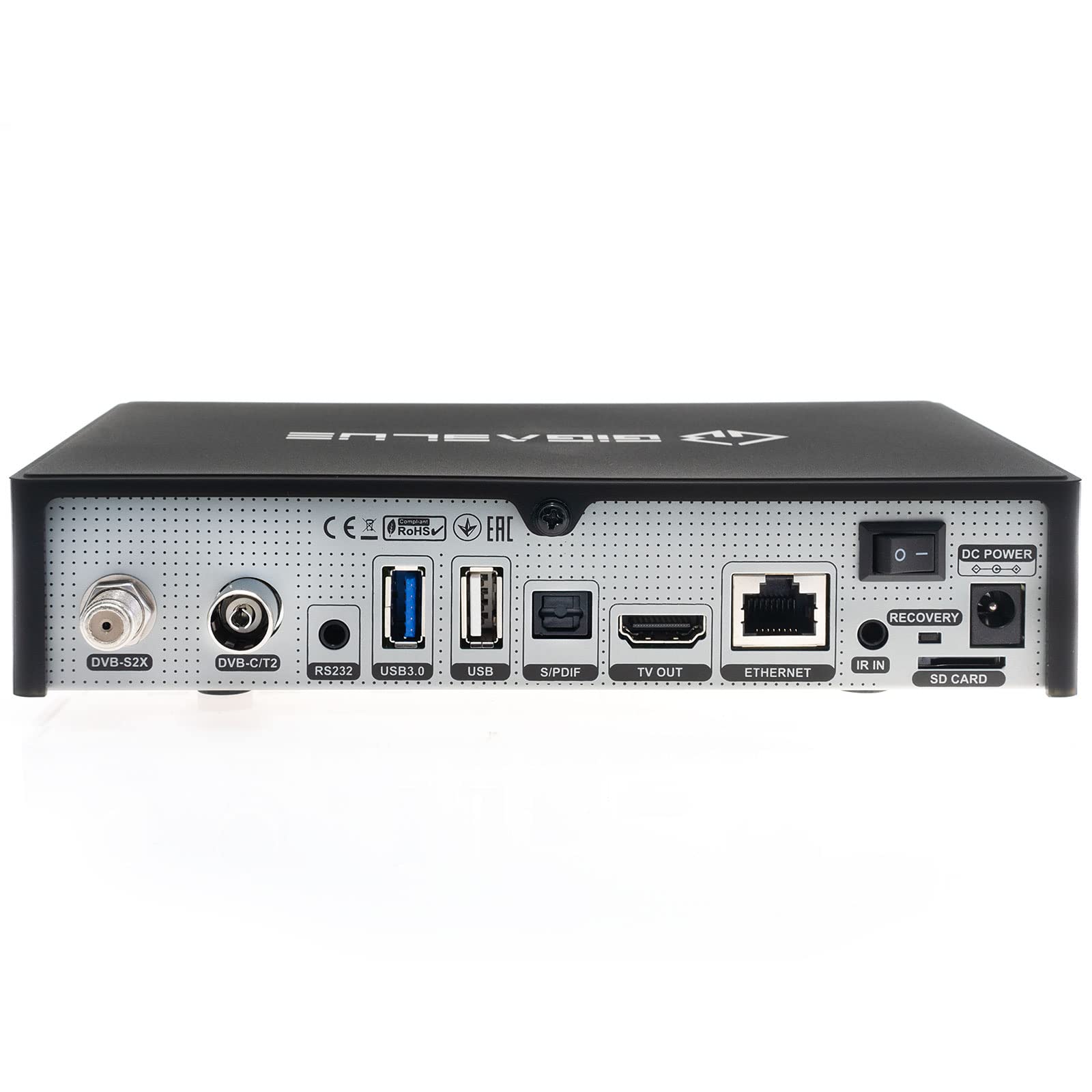 GigaBlue Cavo UHD Trio 4K Pro, ricevitore satellitare DVB-S2X/C/T2, sintonizzatore, PVR-Ready su scheda USB/SD, WLAN 1200 Mbit/s, HDMI, USB, LAN, Bluetooth, alimentatore di rete da 12 V