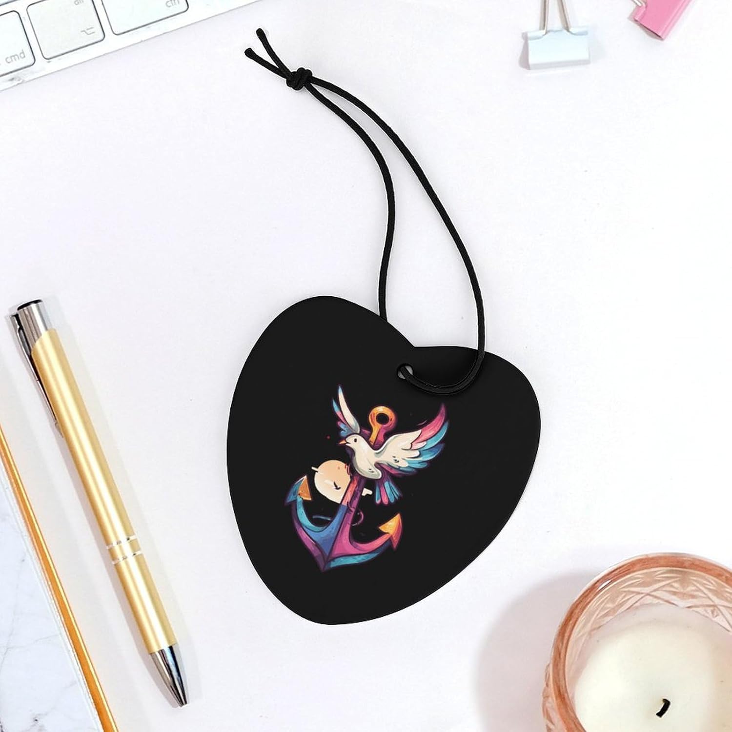 Anchores Peace Dove Car Air Freshener Cute Hanging Aromatherapy Tablets for Car Home Love form