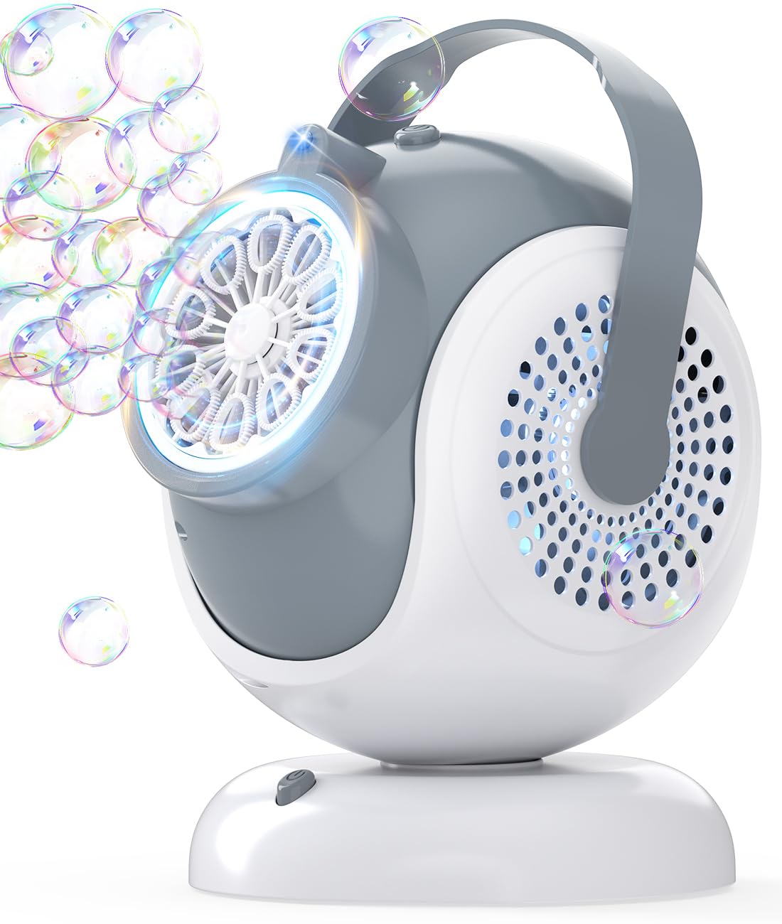 Photo 1 of Rechargeable Bubble Machine - Auto 360° Rotation, 75° Tilt Range, 10 Large Wands - Bubbles Blower Maker for Kids, Toddlers, Outdoor Play, Wedding, Birthday, Parties, Gifts Toys for Boys, Girls