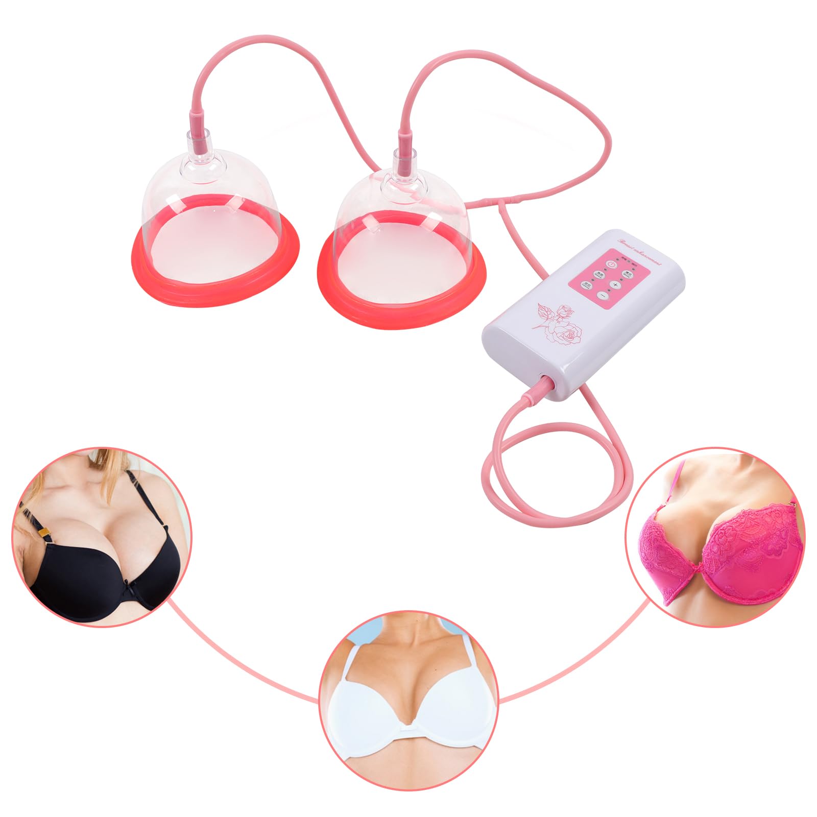 Pompe à vide de poitrine à ventouse, pompes cosmétiques profilées du sein, massage à 5 vitesses, tétine à 3 vitesses, pompe d'aspiration puissante pour agrandir le sein