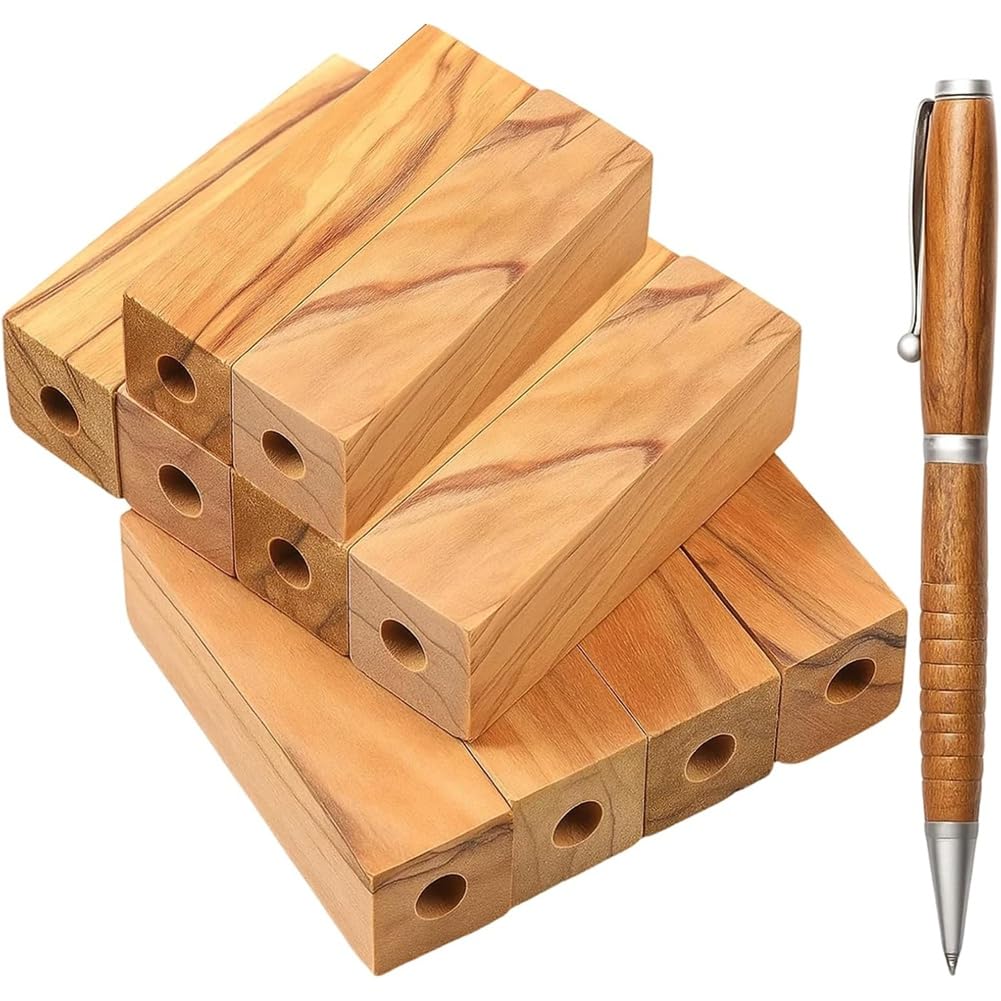 Aundhegrtt As Shown For Woodturning Tools For Crafting Wood Pens, 10 Pcs Pen Making Kit,7Mm Pre-Drilled Wood, Diy For Woodturning Kit