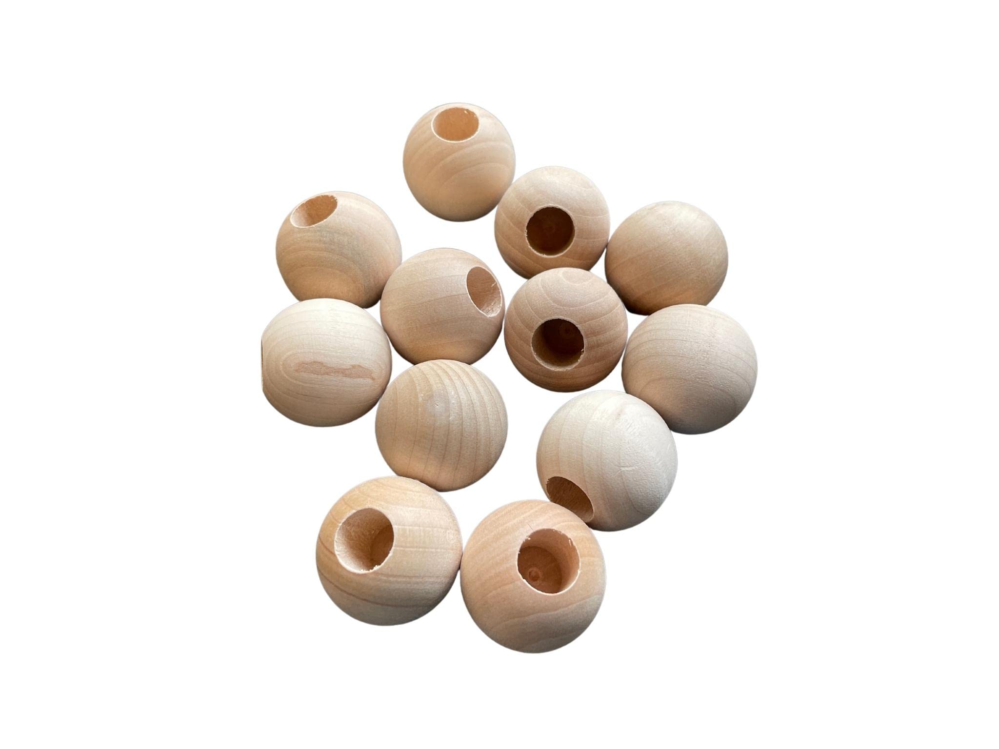 Wood Dowel Caps 1-1/4 inch Diameter with 1/2 inch Hole Unfinished Dowel Rod Caps for 1/2 inch Dowel Rods f (24)