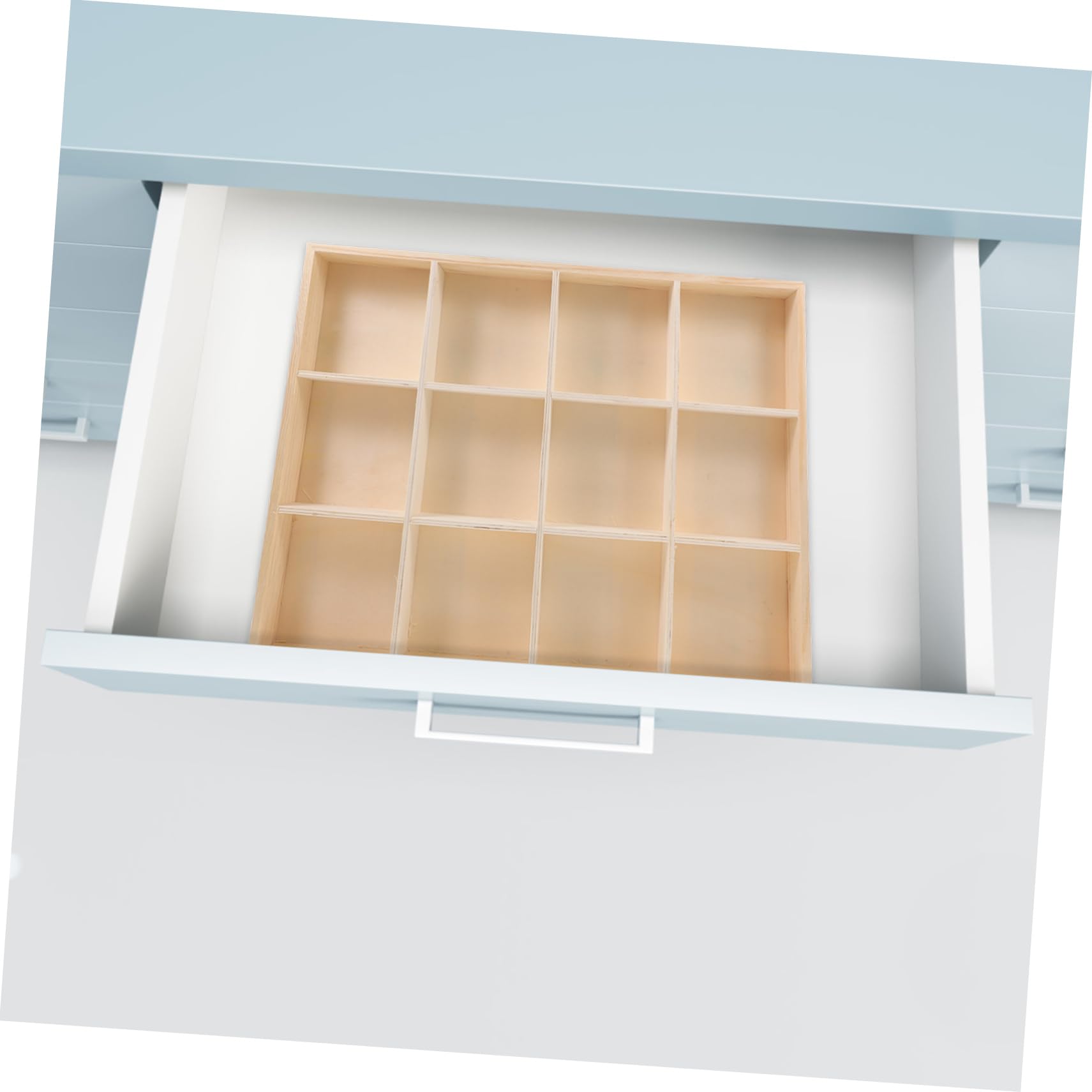 Homoyoyo Organizador de Escritorio de Madera Múltiples Compartimentos, Caja de Almacenamiento de Oficina Versátil para Maquillaje, Papelería y Accesorios