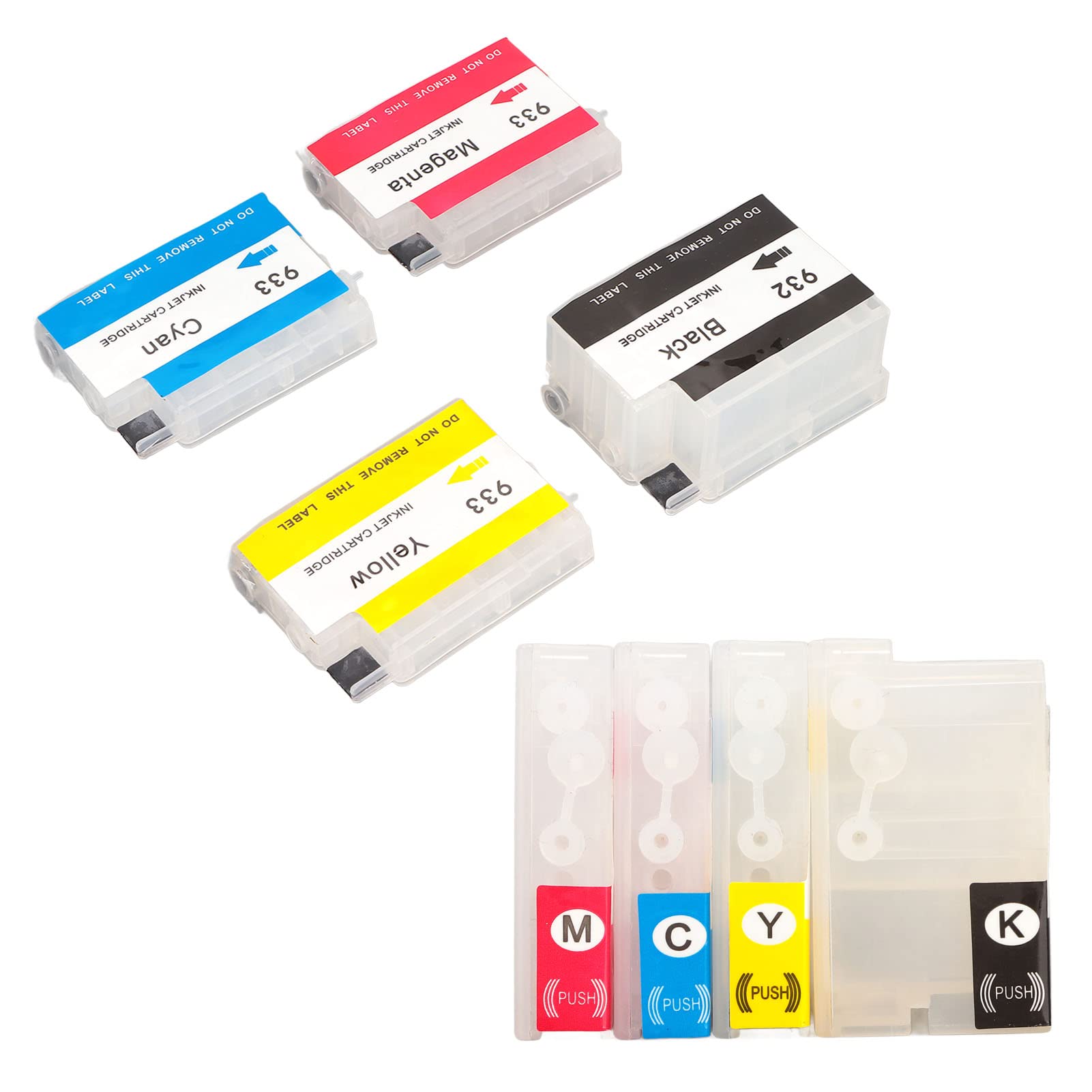 Garosa Refillable Ink Cartridge PP Cartridges Replacement 4 Colour Ink Cartridge Printer Cartridge for HP Officejet 6600 6700 7110 7510 7610