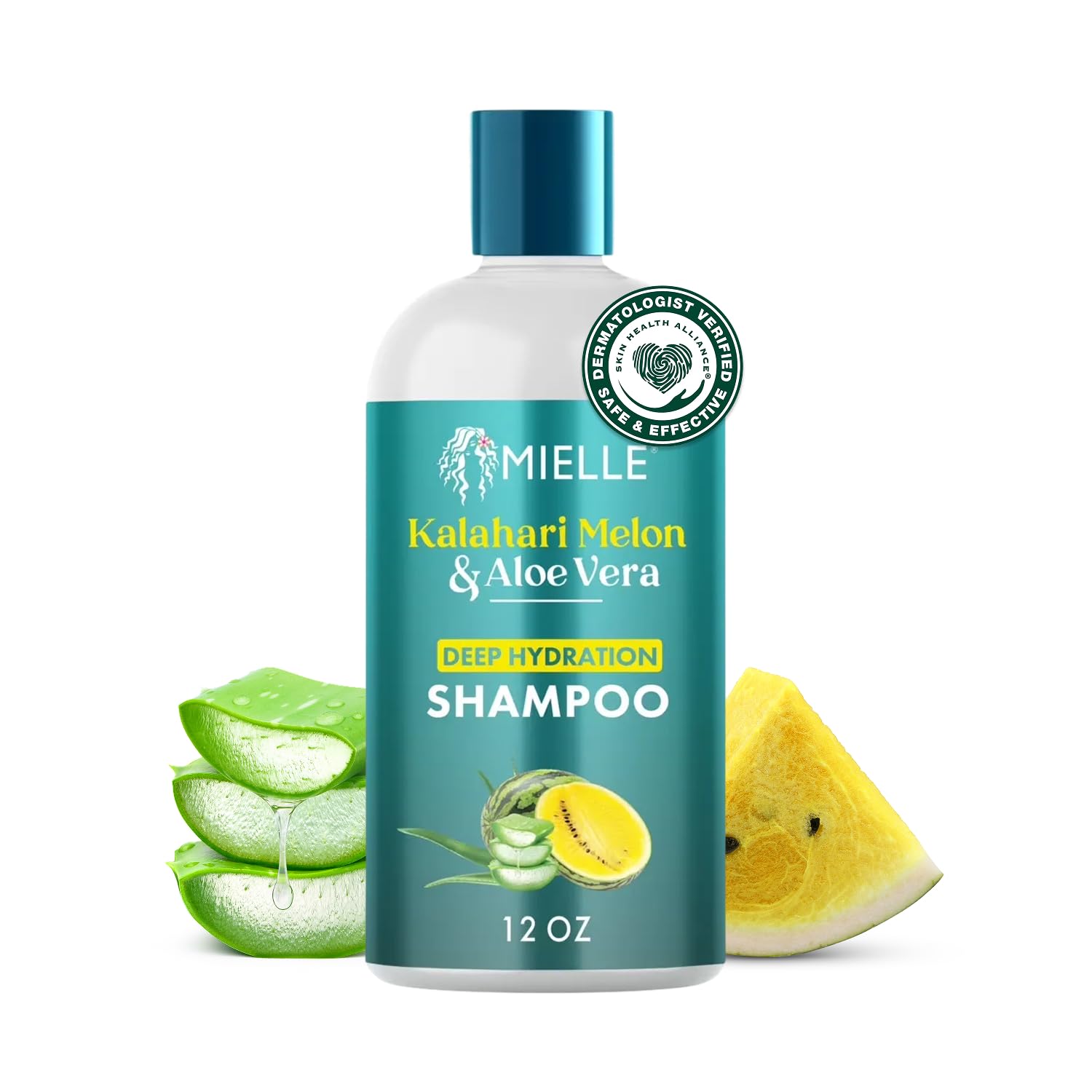 Shampooing hydratant profond, pour cheveux secs et déshydratés, melon Kalahari et aloe vera, 12 fl oz (355 ml), Mielle