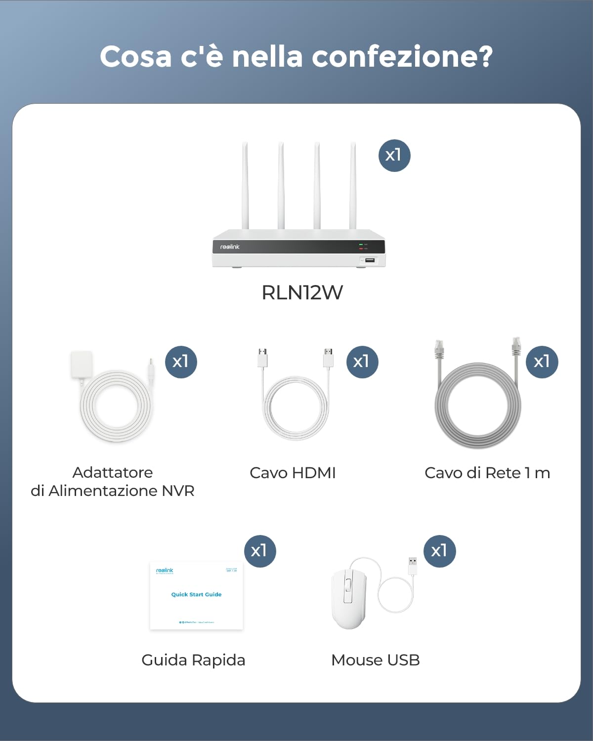 Reolink 4K 12CH NVR, Dual-band Wi-Fi 6, HDD 2TB Integrato (Ricondizionato) | H.265, Supporta le Telecamere Wi-Fi e a batteria (tranne la telecamere 4G), Accesso Locale e Remoto, RLN12W Bianco