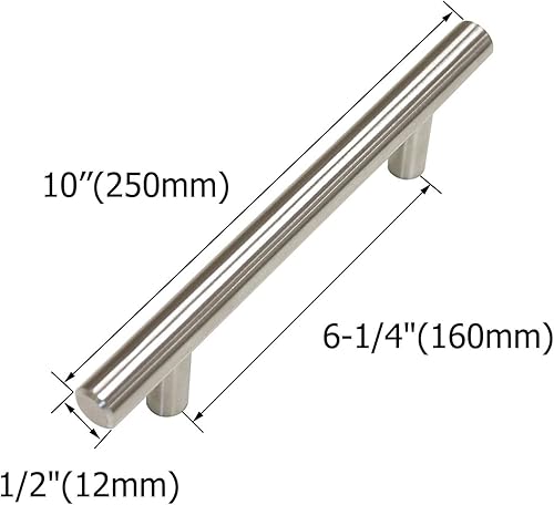 Miniatura 2 de Aimyoo - Manijas de gabinete - Paquete de 30 manijas de barra de acero inoxidable T, manijas para armario para herrajes de los muebles de cocina