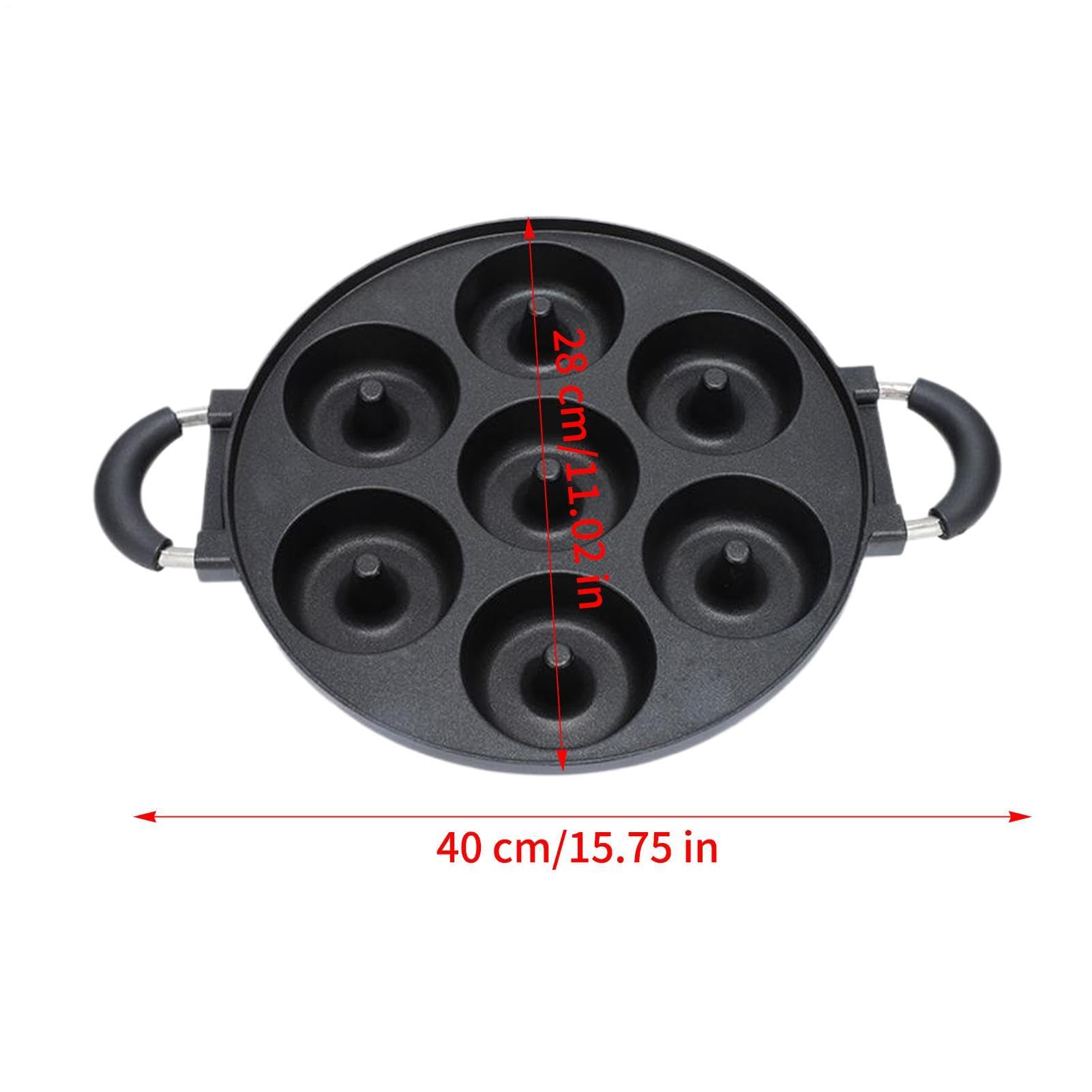 Moule à donuts - 7 trous - Aluminium antiadhésif - Moule à pâte facile à desserrer - de cuisson - Outils de décoration de petit-déjeuner - Pour friteuse à air, cuisson, rôtir, Bakers Home Rep