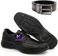 Sapato Social Masculino Couro Legitimo + Cinto Masculino Dupla Face