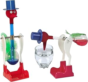 Drinking Bird,2 PCS The Original Vintage Retro Sippy Dipping Bird A Science Wonder Wholesale Bulk Set,Non Stop Liquid Glass Drinking Lucky Bird Duck Desk Toy