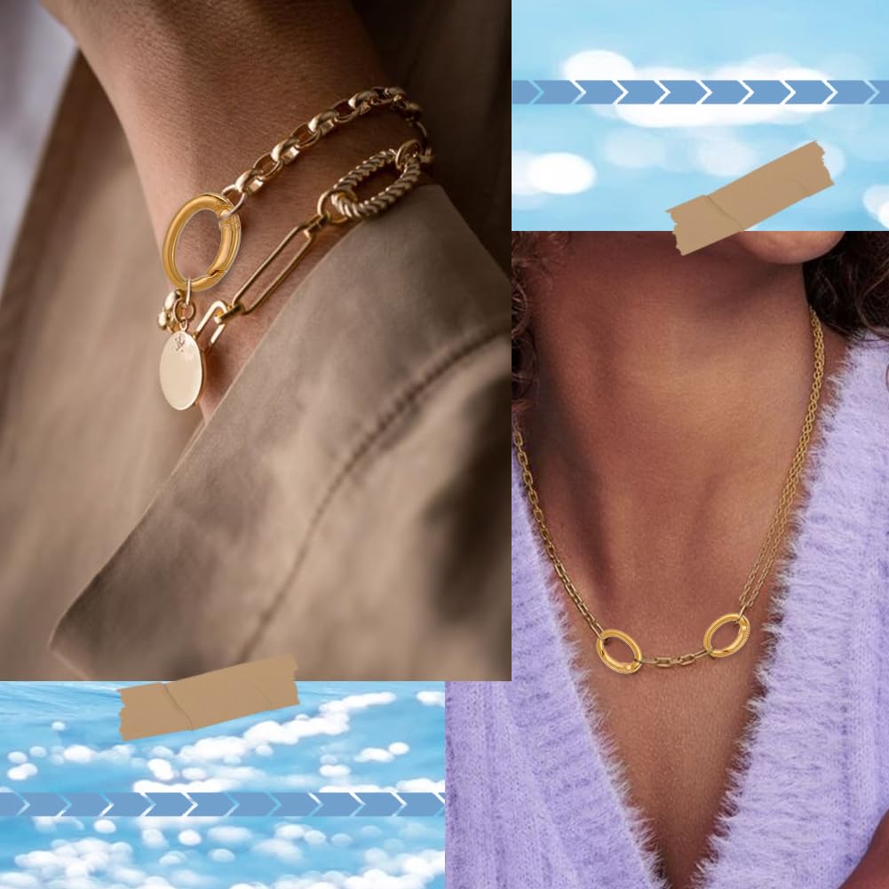 5 Pezzi Anello A Molla In Metallo, Fibbia Rotonda, Moschettone In Lega - Foto 6