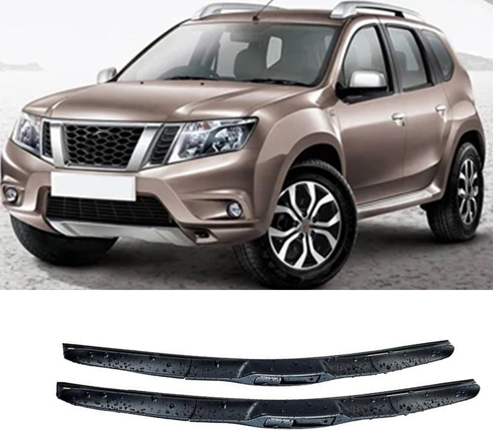 RESKIU Car Front Windshield Wiper Blade Set Replacement for Nissan Terrano 2011-2016, All Season Windscreen Wipers Quiet Easy Installation