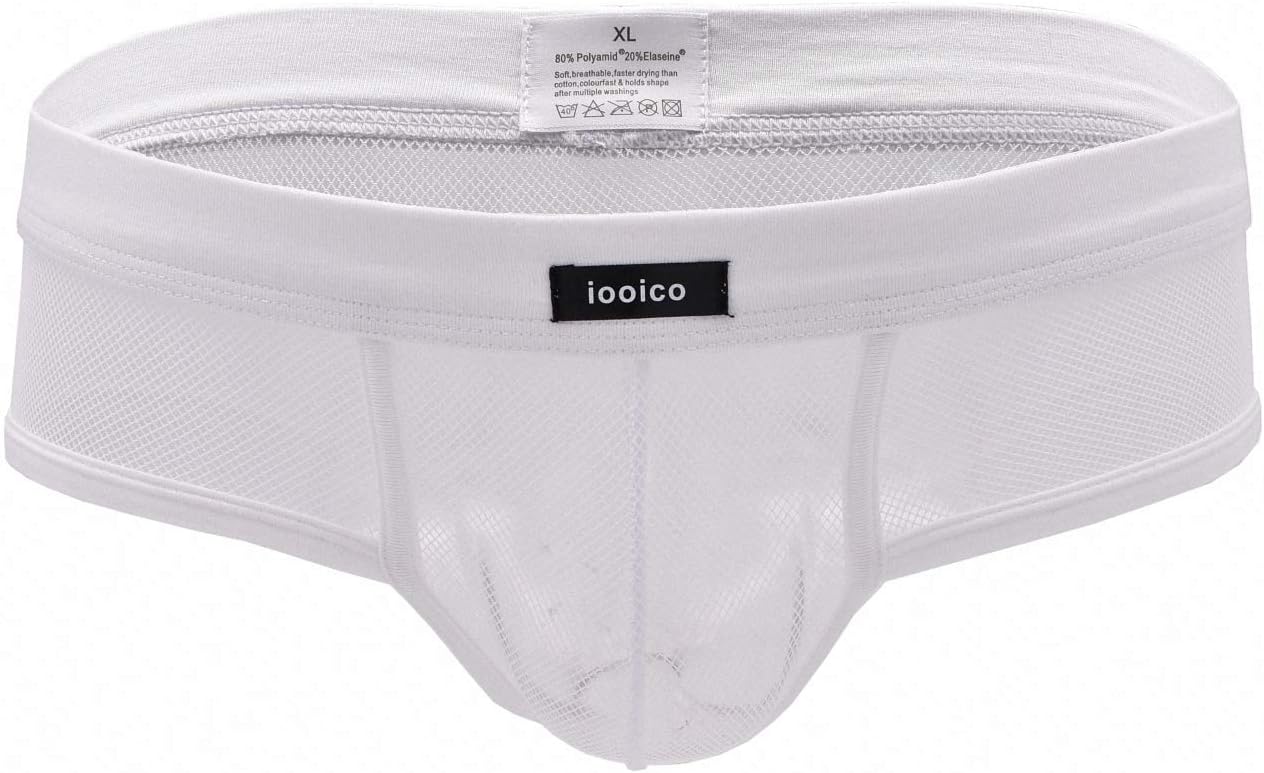 Men's Underwear, Soft Mesh Thongs G-Strings See Through Briefs - Fishnet Design