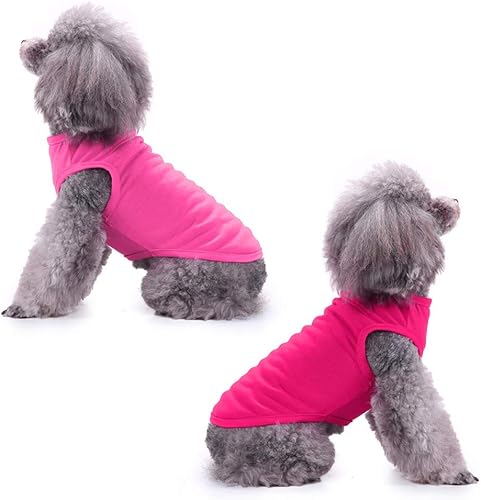 Miniatura 5 de Camisas para perro, chaleco liso Chol&Vivi suave y delgado, 4 piezas de camisas en blanco para cachorros de perro de tamaño extra pequeño, mediano,