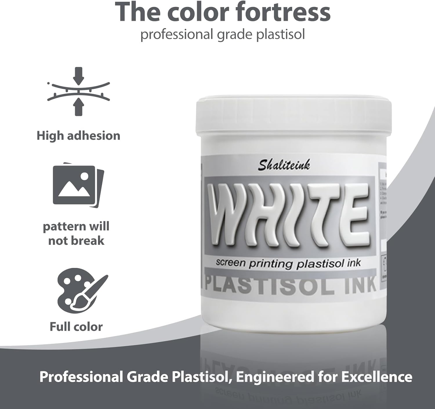 Screen Printing Plastisol Ink White - Highly Opaque Screen Printing Ink for Cotton, Polyester and Other Fabrics (32oz.)