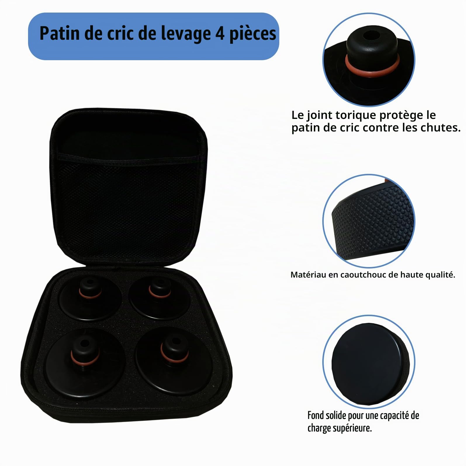 4 pièces de patins en caoutchouc pour cric, adaptateurs de point de levage pour cric de sol, protection pour batterie et châssis Tesla Model 3/S/Y/X