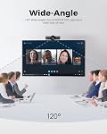 WYRESTORM 4K Webcam avec AI Suivi, Framing automatique, 120° FOV, 90fps, 8X Zoom numérique, ePTZ, Double AI Mics, Caméra de la salle de conférence pour l'appel vidéo, l'enseignement à distance, HD Diffusion en direct