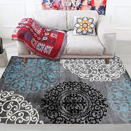 Geometrisches Nordisches Erkerfenster 200 * 300cm YJL-011,Matte für Fitnessgeräte, als Schutzmatte beim Training nutzbar, Bodenschutzmatte für