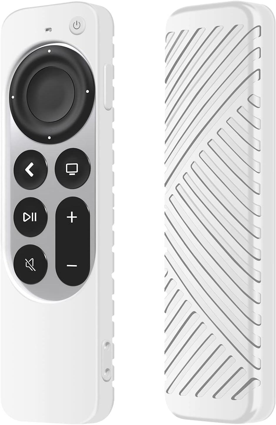 LYWHL for Apple TV 4K 2021 Remote Control Cover Case, Silicone Silky-Soft Anti-Slip Shockproof Full Body Protective Case for Apple TV 4K Siri Remote 2021 (White)