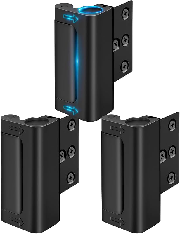 Cerradura de puerta para puerta de entrada Seguridad para niños Cerraduras de refuerzo para puertas de seguridad para el hogar | Soporta 800 libras, cerraduras de puerta a prueba de niños, pestillo abatible superior y 8 tornillos, solo puertas batientes hacia adentro, defensa nocturna del hogar y la privacidad