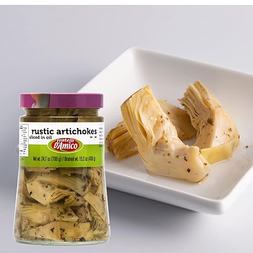 Miniatura 4 de Alcachofas rústicas en rodajas en aceite, calidad premium, seleccionado por el chef, tarro grande 24.7oz (700 g), antipasto, marca italiana premium