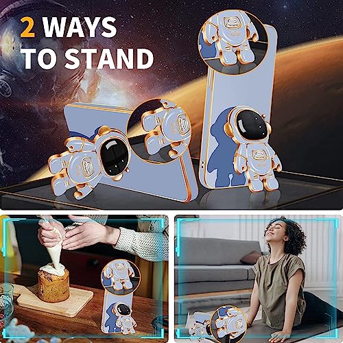 Image of for Samsung Galaxy A71 Case Cute 3D Astronaut Stand Design Camera Protection Shockproof Soft Back Cover (for Samsung Galaxy A71, Blue)