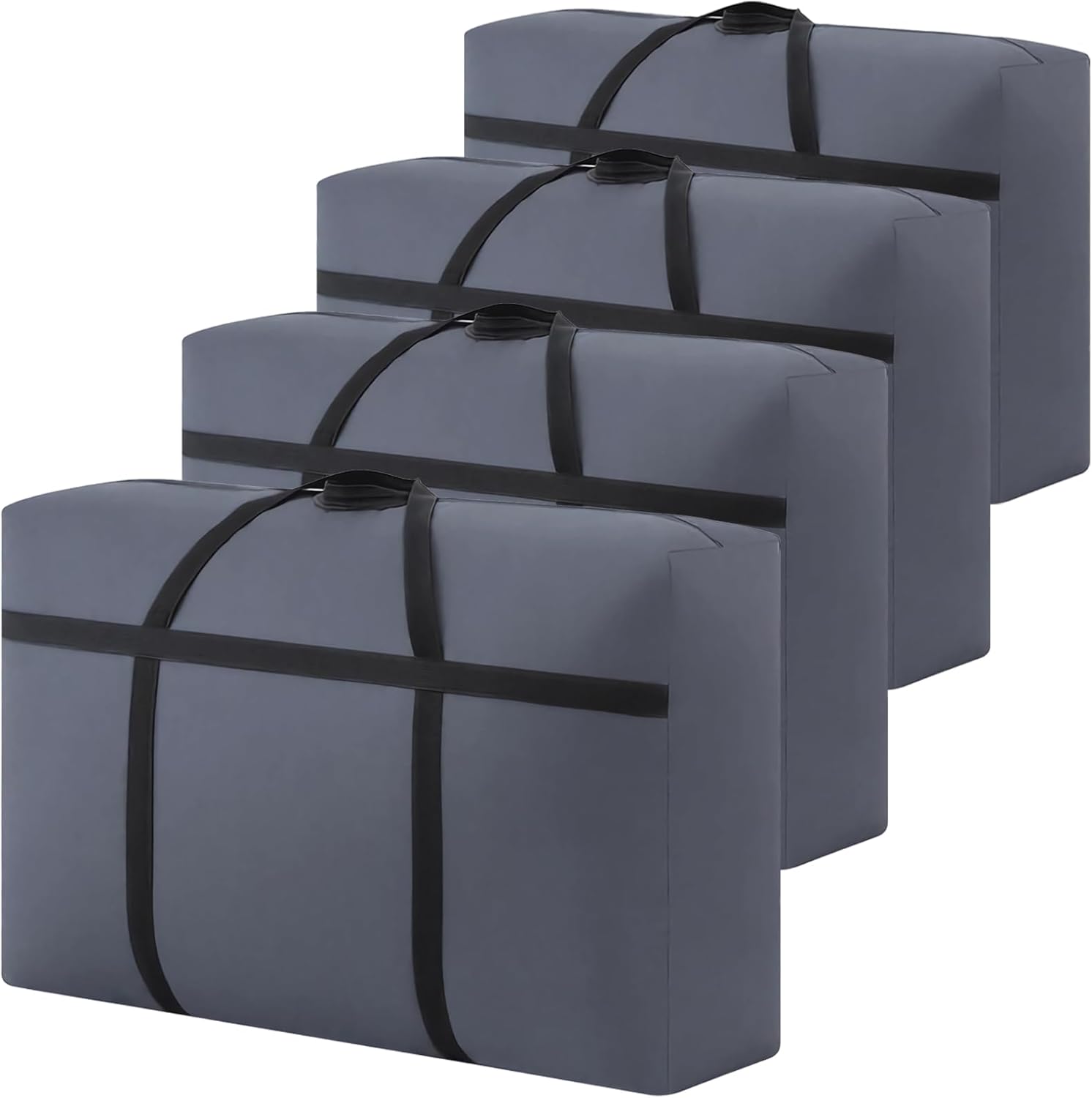 4 Pack 100L Large Clothes Storage Bag with Zips Extra Strong 600D Oxford Fabric Big Bag Moving