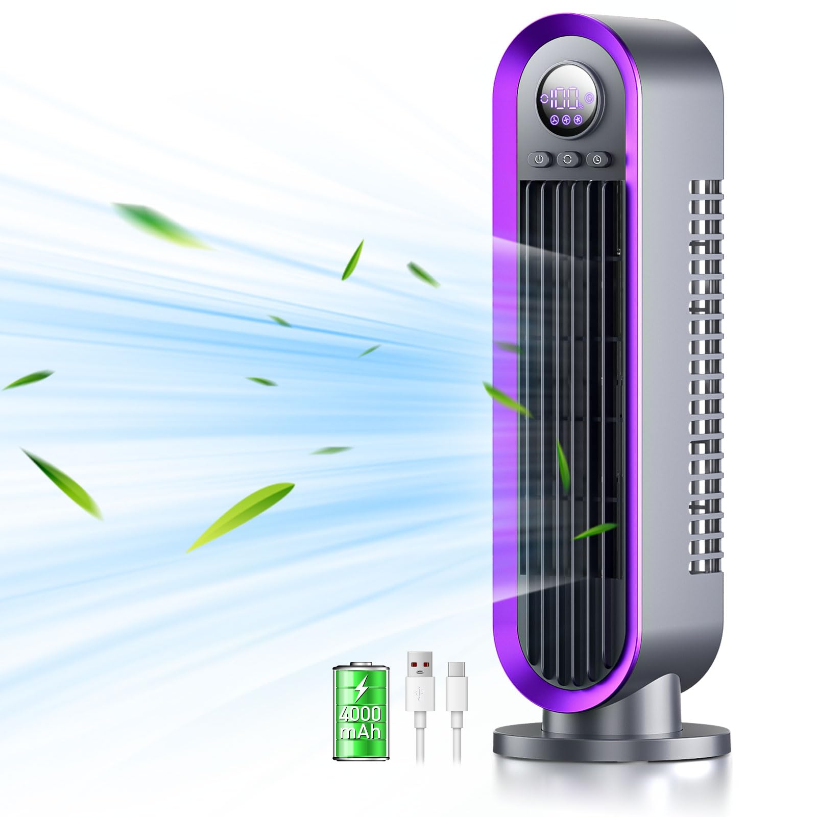 Misby Desk Fan with 4000mAh Battery