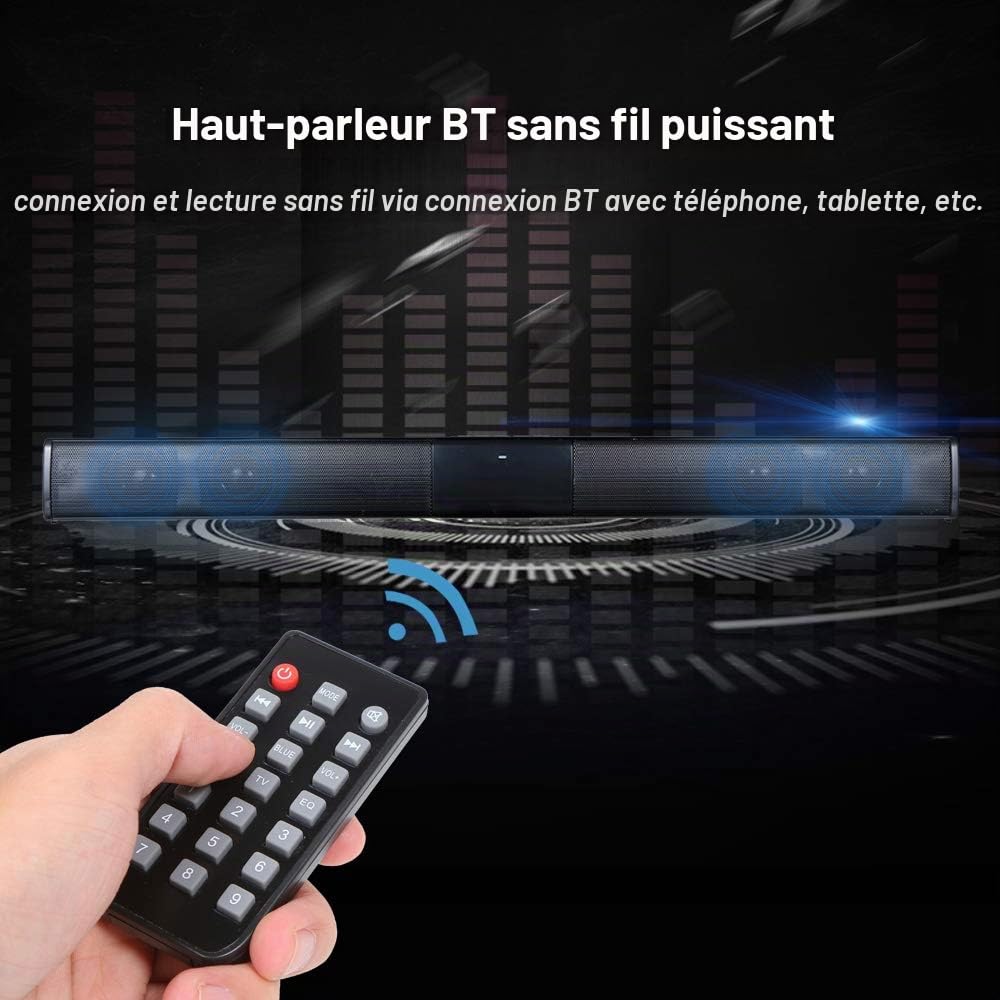 Docooler Soundbar TV, Luxus Wireless BT 4.0 SoundBar Haut-parleurs TV Home cinéma 3D Caisson de Basses Soundbar avec câble RCA et télécommande