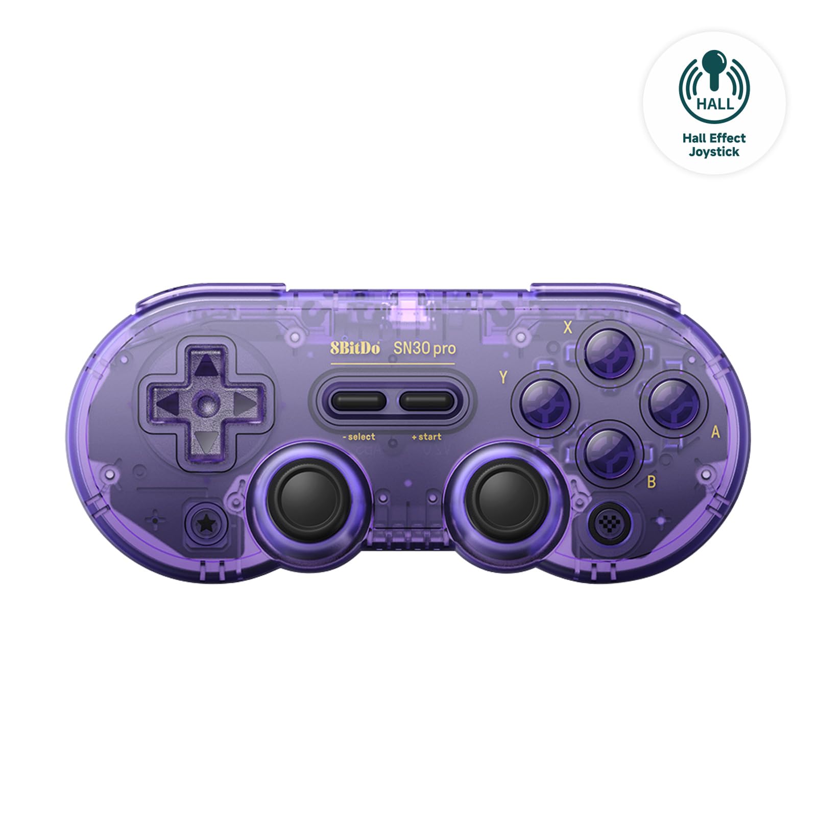 8Bitdo SN30 Pro Mando Bluetooth, Joystick con efecto Hall (Púrpura) | Compatible con Switch 2, Switch, Apple, Windows, Steam Deck, Android y Raspberry Pi