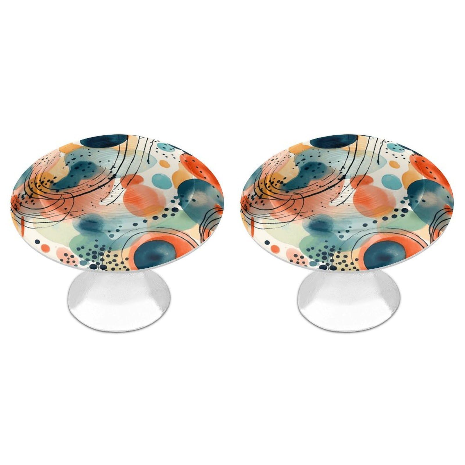 BTCOWZRV Hand Drawn Pattern 2 Pack Cabinet Knobs Drawer Pulls