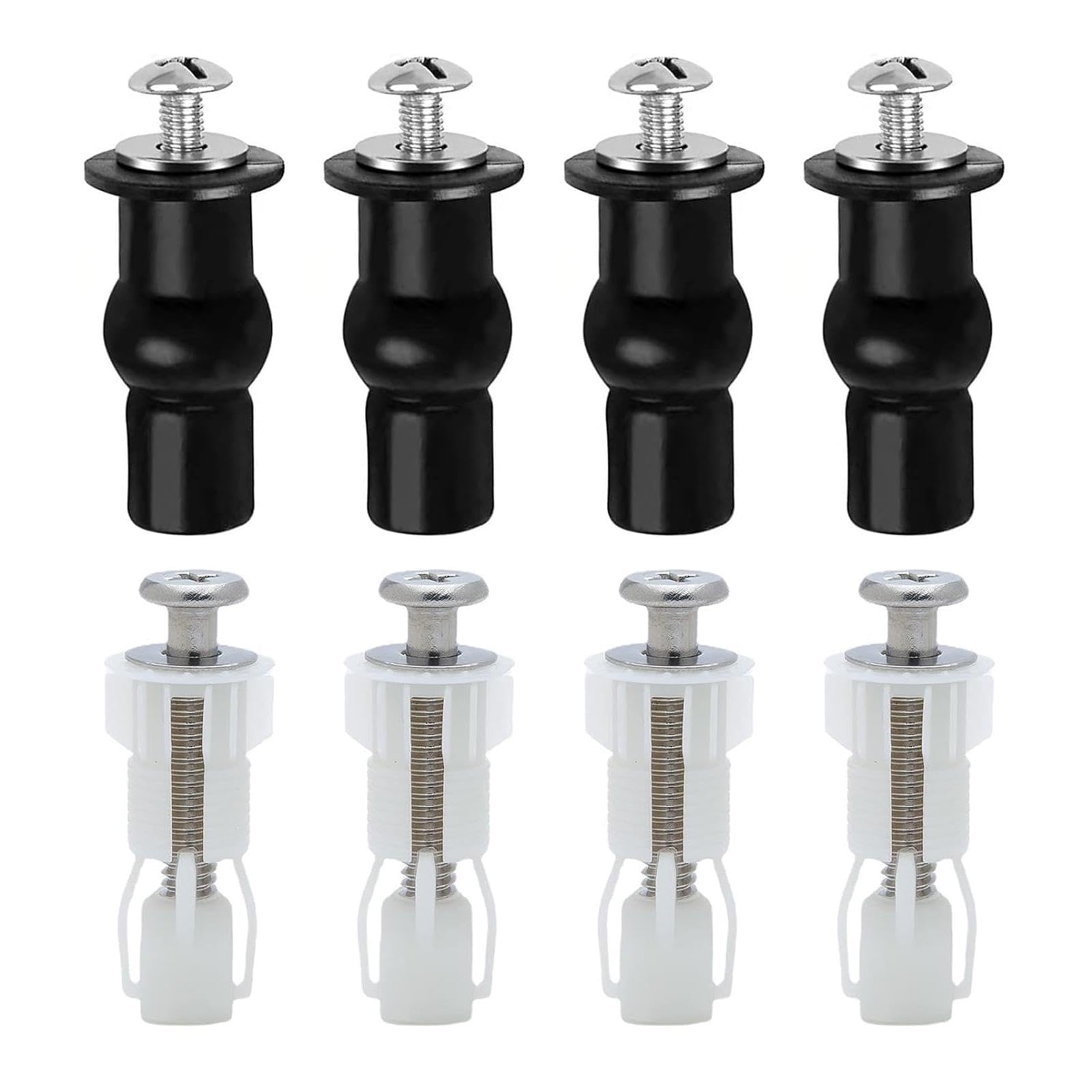 8 PCS Toilet Seat Screws Fittings, Toilet Seat Hinges Screws Lid, Top-Fixing Replacement Nuts for WC Blind Holes