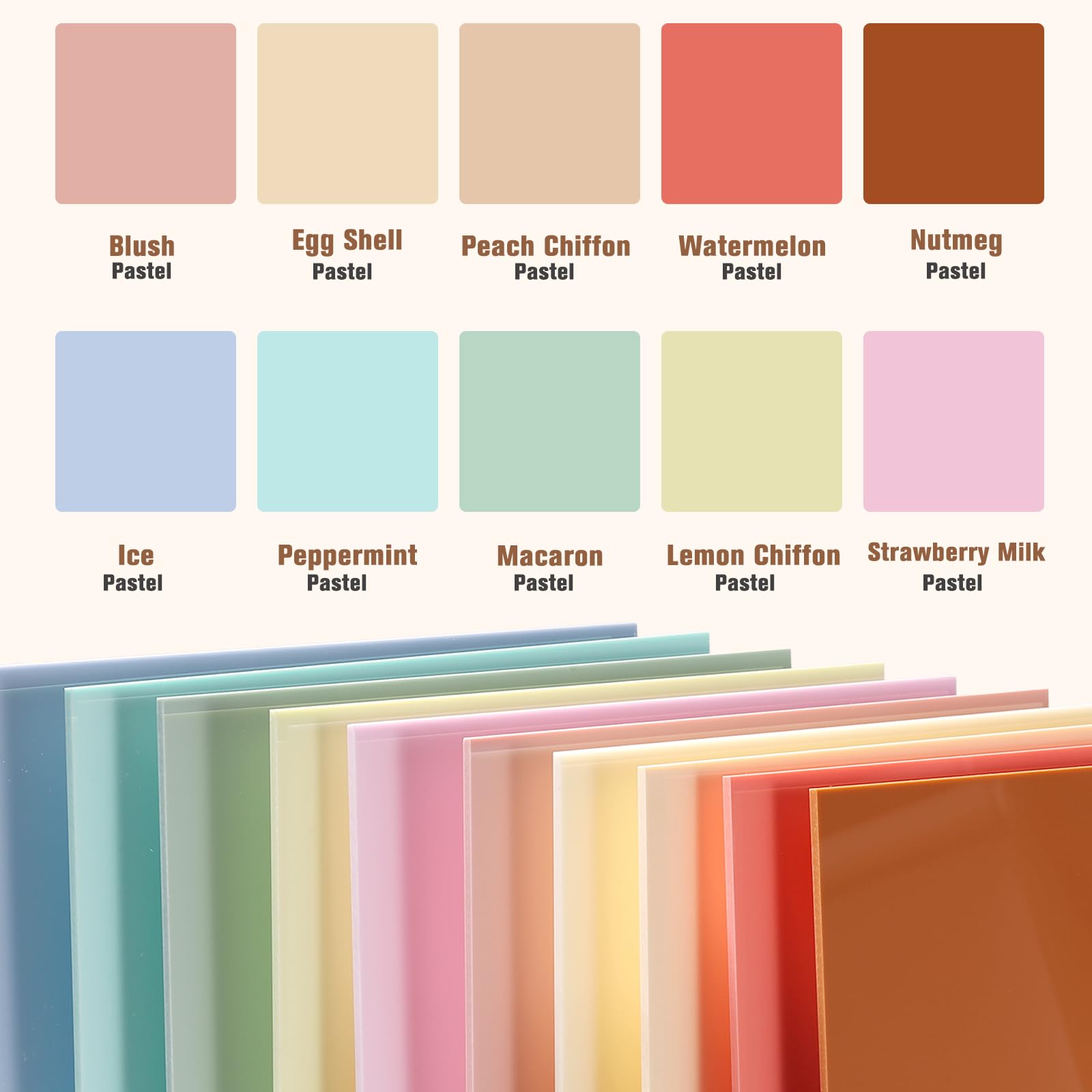 Pastel Acrylic Sheets - Laser Cutting & DIY -2 Pastel Acrylic Sheets - Laser Cutting & DIY -2