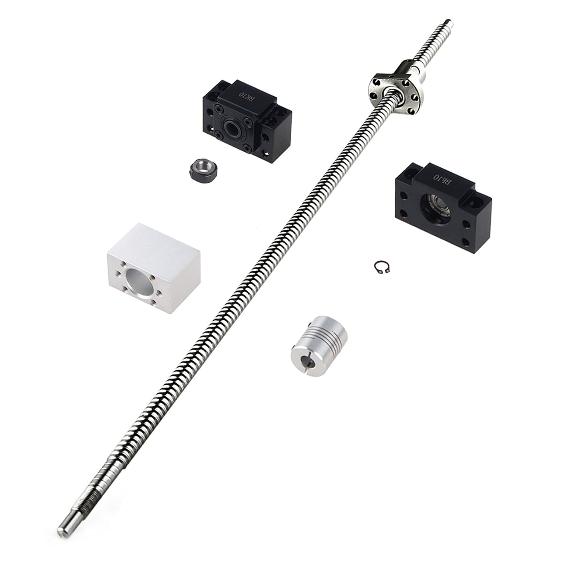 Kit de rails linéaires SBR12-1000 mm - Guide linéaire - Avec 4 blocs coulissants SBR12UU + vis à billes SFU1204 1000 mm - Rail coulissant pour imprimante 3D et machine CNC