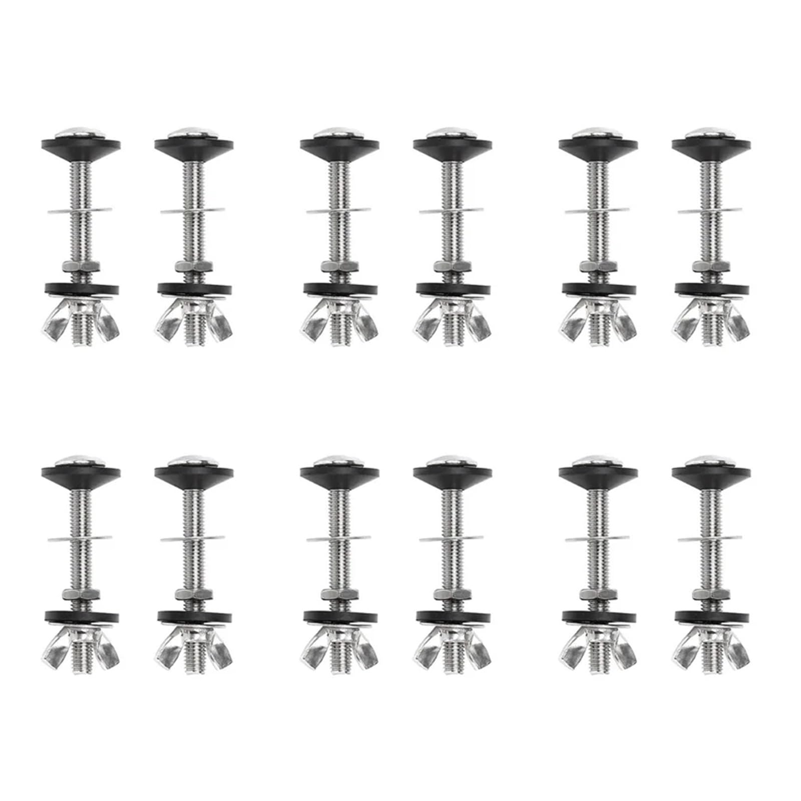 12Pack Toilet Tank to Bowl Bolt Kit Stainless Steel Cistern Fixing with Gaskets