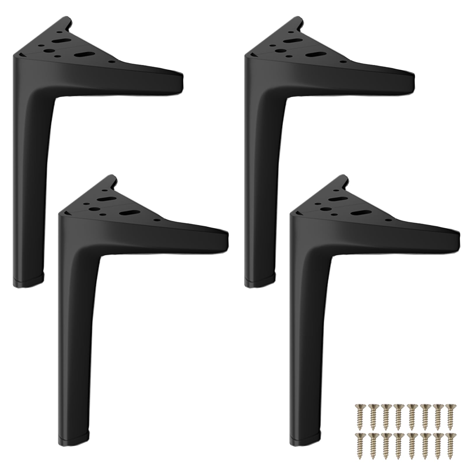 GHHVFEC Heavy-Duty Metal Sofa Legs, Triangle Replacement Feet for Couch, Cabinet, Wardrobe, Nightstand - Includes Screws, Stylish Silver Finish - Set of 4