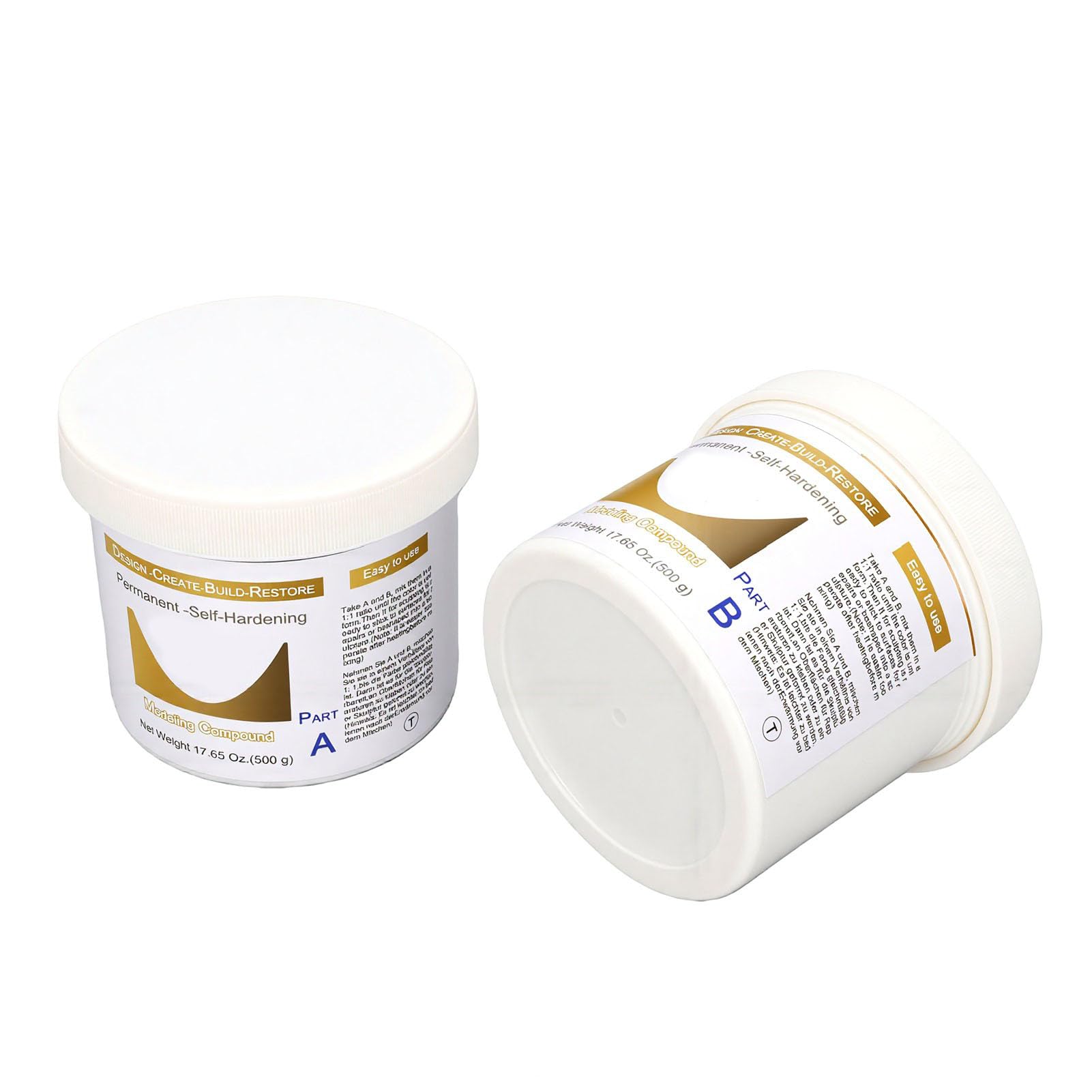 Zerodis Arcilla para Esculpir Resistente Al Agua, 1 Kg, A+B, Autoendurecible, Compuesto de Modelado de 2 Partes, No Encoge, Resistente a Grietas, para Reparación de Edificios, Joyería, Arte y