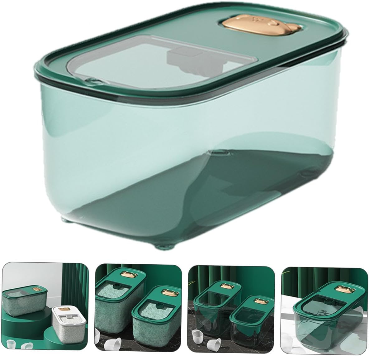 Airtight Plastic Rice Storage Bucket 10lb Moisture-proof Thickened Grain Container with Lid for Kitchen Pantry Organization