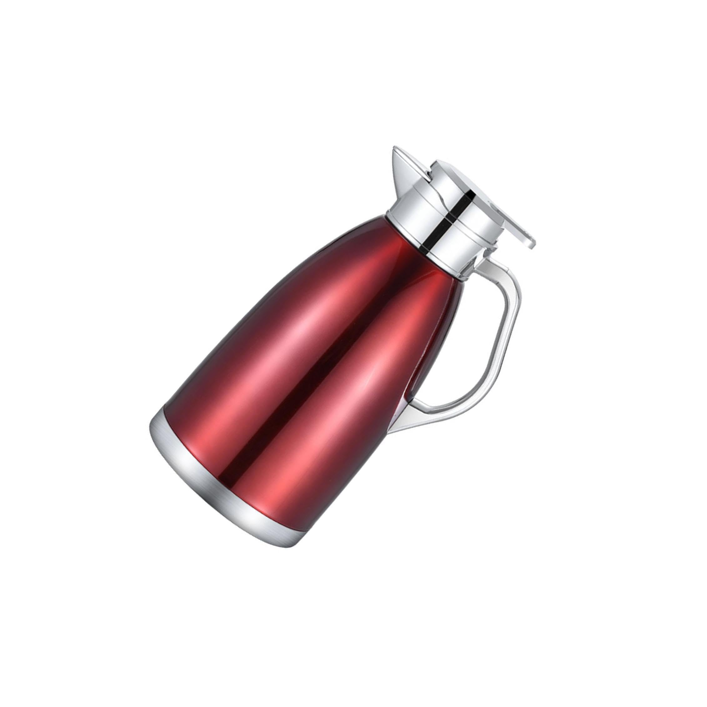 Tetera de acero de 3L para agua fría y caliente en color rojo elegante (14x29.5 cm)