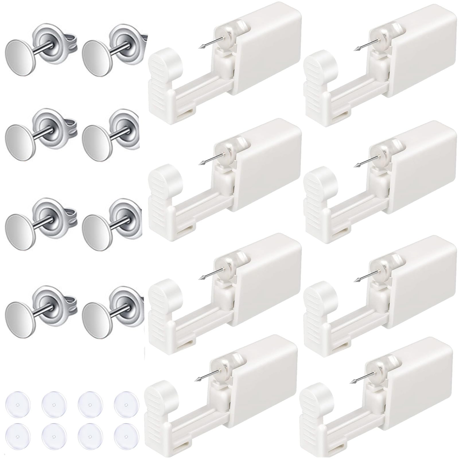 Orglace Ear Piercing Kit With Self Piercing Gun, Earrings Stud, Alcohol Pads, and Clear Piercing Disc - 32 Pieces