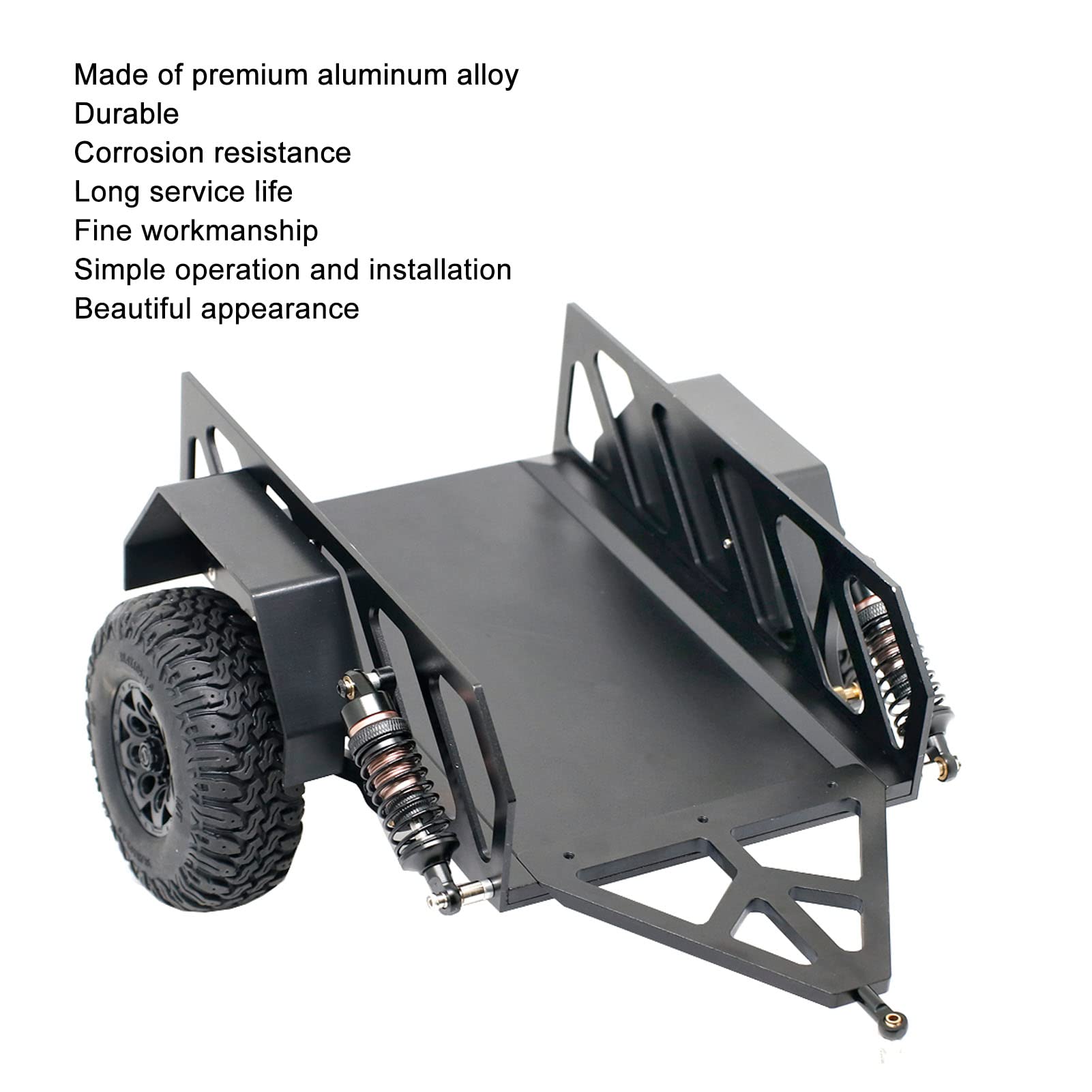 SPYMINNPOO Rimorchio per Auto RC Modificato Fai-da-Te, Simulazione di Auto da Pista in Metallo 1/10 RC Tramoggia per Auto RC per Auto Cingolata D90 SCX10 RC Fai da Te