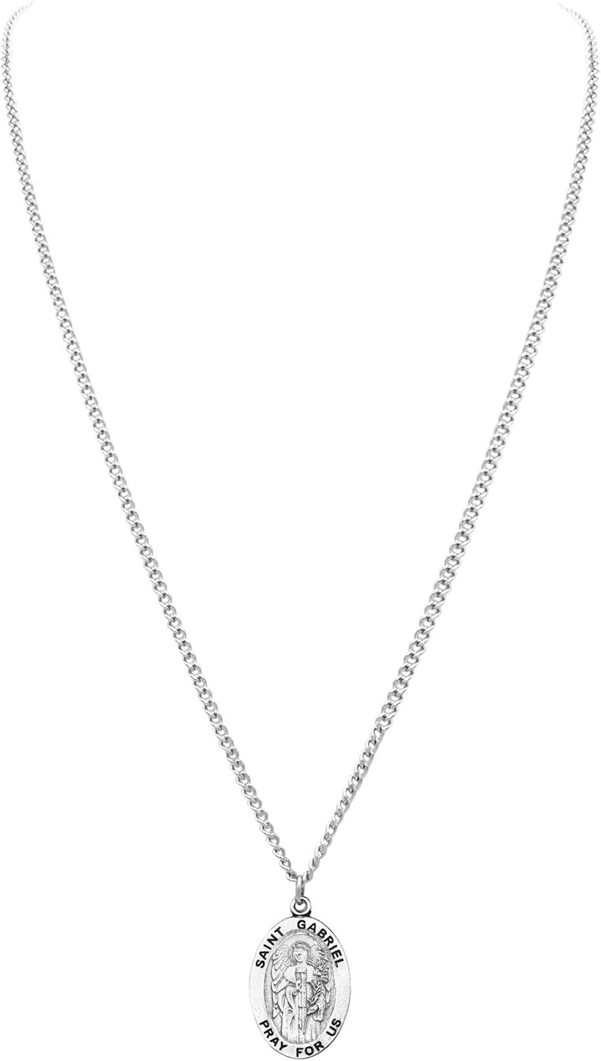 Vista 2 de Rosemarie Collections Collar con colgante de medalla de San Religioso de 24 pulgadas, Metal, no conocido