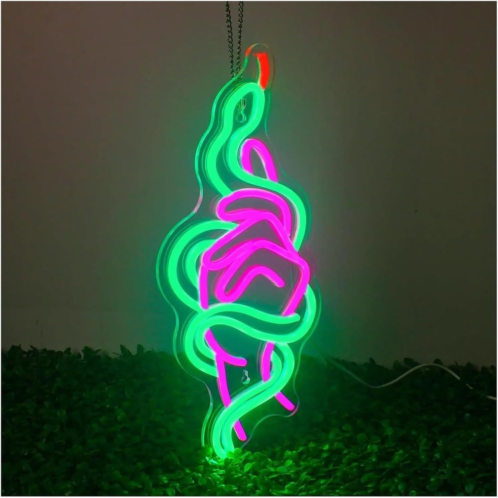 Aextroi neon Lights Sign Neon Sign Snake Hand Dimmable Light for Bedroom 18cm×42cm