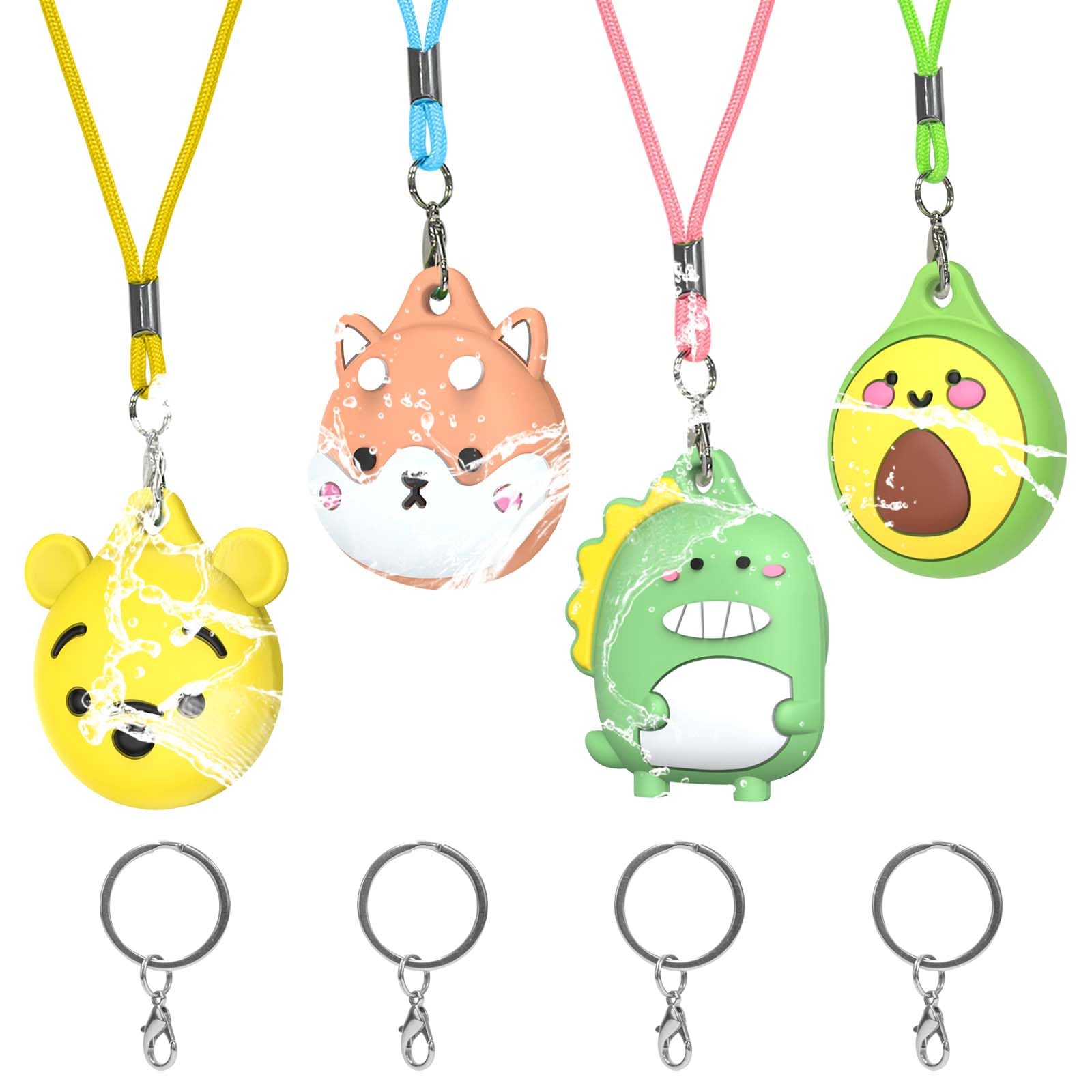 Générique 4pcs Enfants Cartoon Collier Case pour Apple AirTag, Étui en Silicone Confortable et Ajustable Caché, Collier AirTag Adapté aux Enfants pour Traceur GPS Apple AirTag Style D